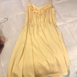 Yellow silk dress